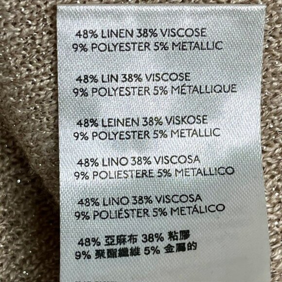 Anthropologie Alicia Shimmer Relaxed Fit Pullover - Gold/Linen - L - Picture 10 of 11